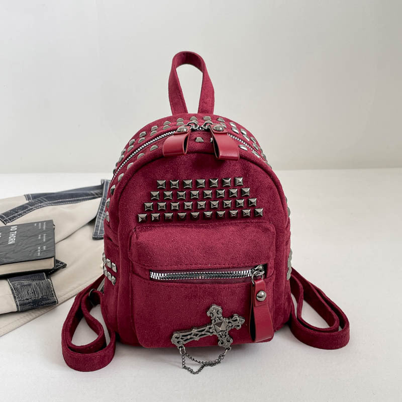 Vintage Studded Mini Suede Backpack