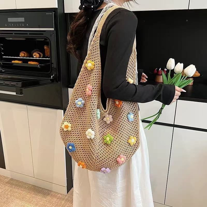 Women Yarn 2026 New Hand Knit Underarm Unique Shoulder Commute Tote Bag
