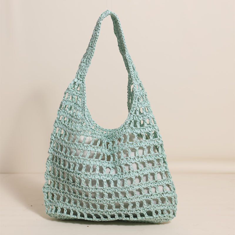 Large Shoulder Straw New Hollow Tote Handheld Woven Beach Bag