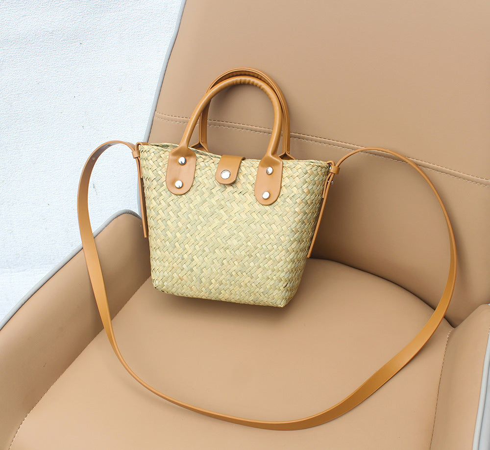 Woven Straw Mini Square Crossbody Bag