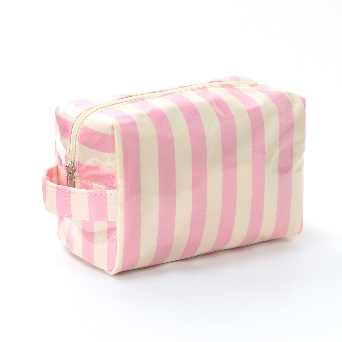 Large-Capacity Striped Travel Cosmetic Bag