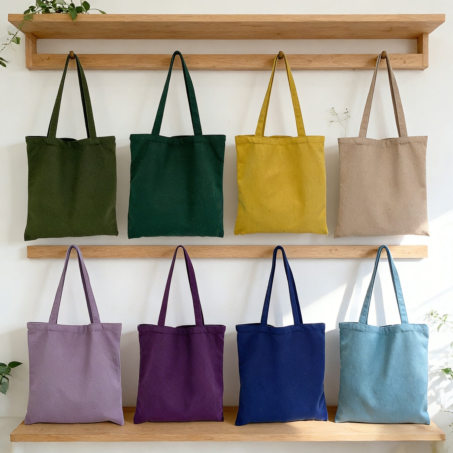 2026 Women  Colored Blank Canvas Tote Bag