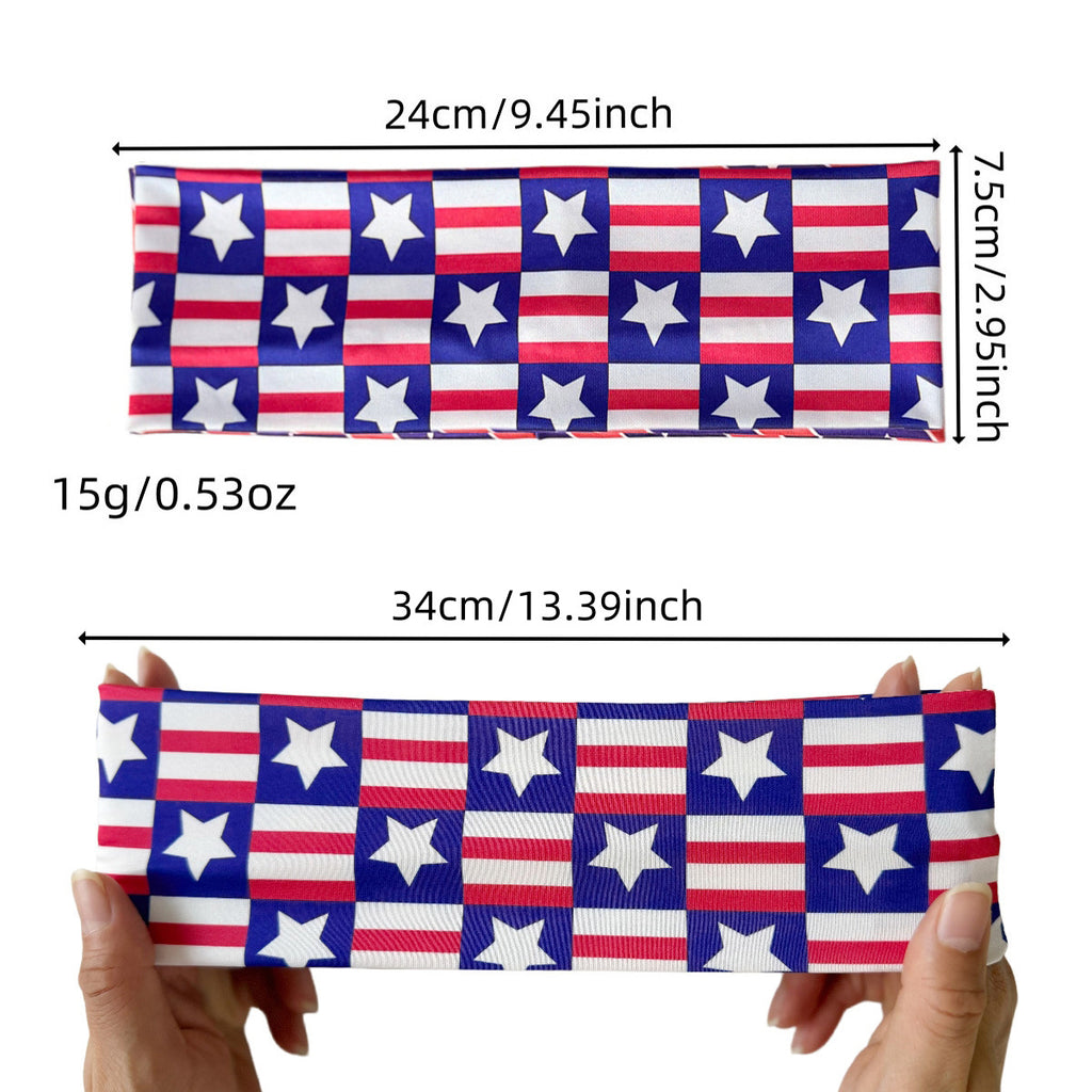 Independence Day Star Stripes High Elastic Sports Headband