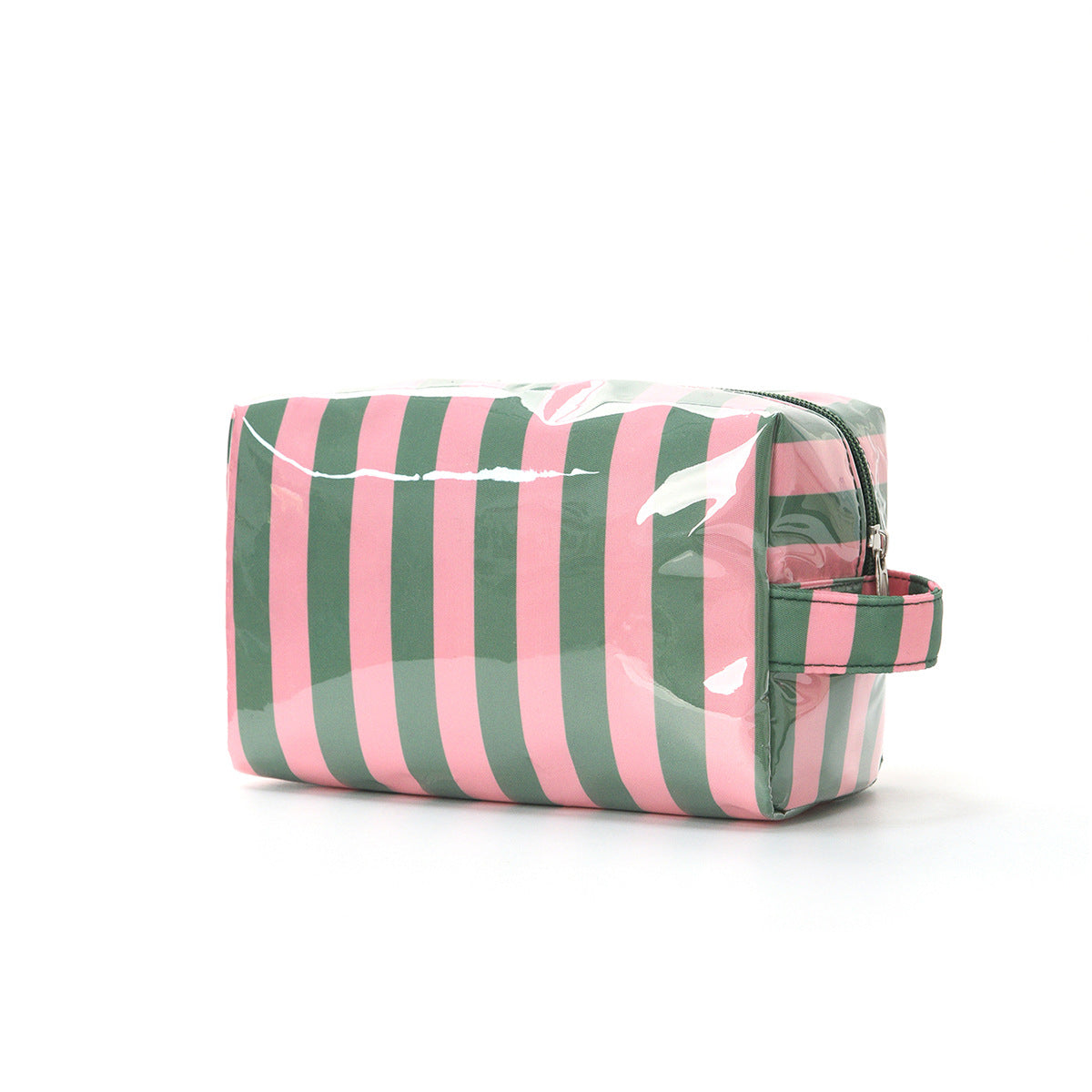 Large-Capacity Striped Travel Cosmetic Bag