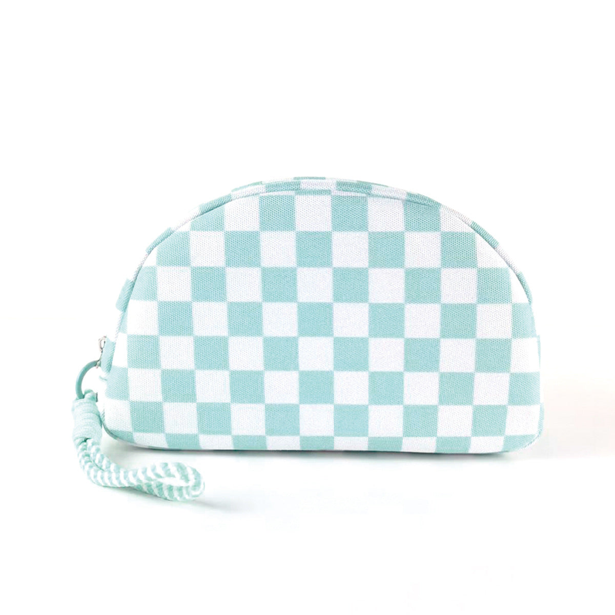 Polyester Checkered Tassel Clutch Waterproof Travel Cosmetic Bag