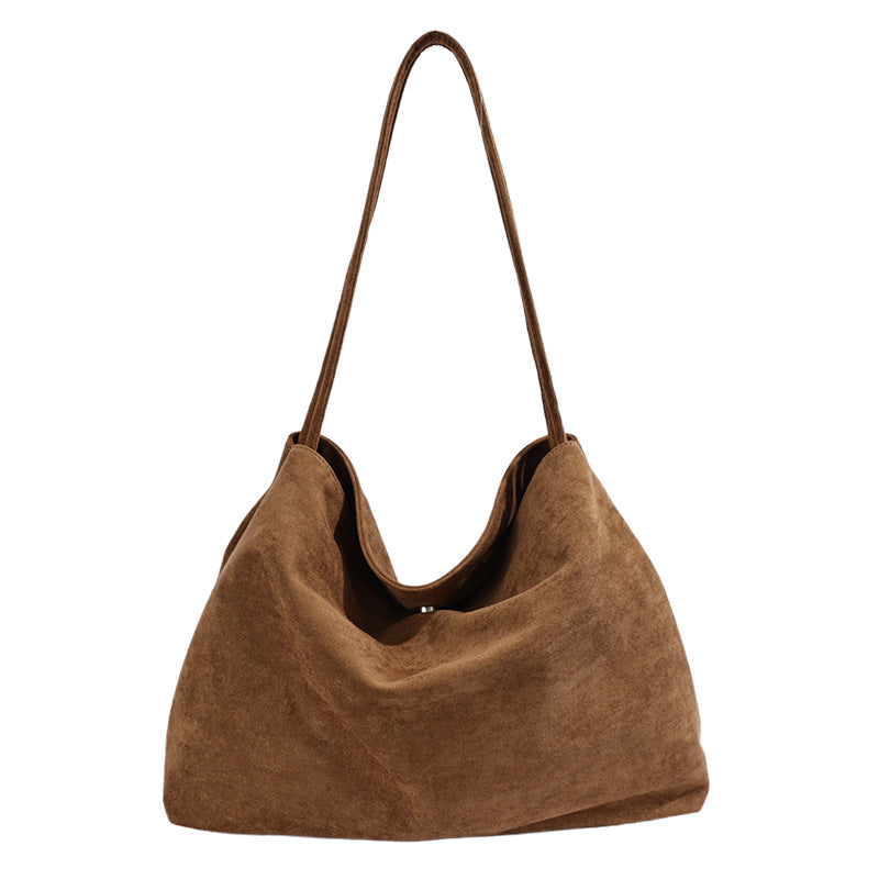 Minimalist Faux Suede Shoulder Bag for Fall