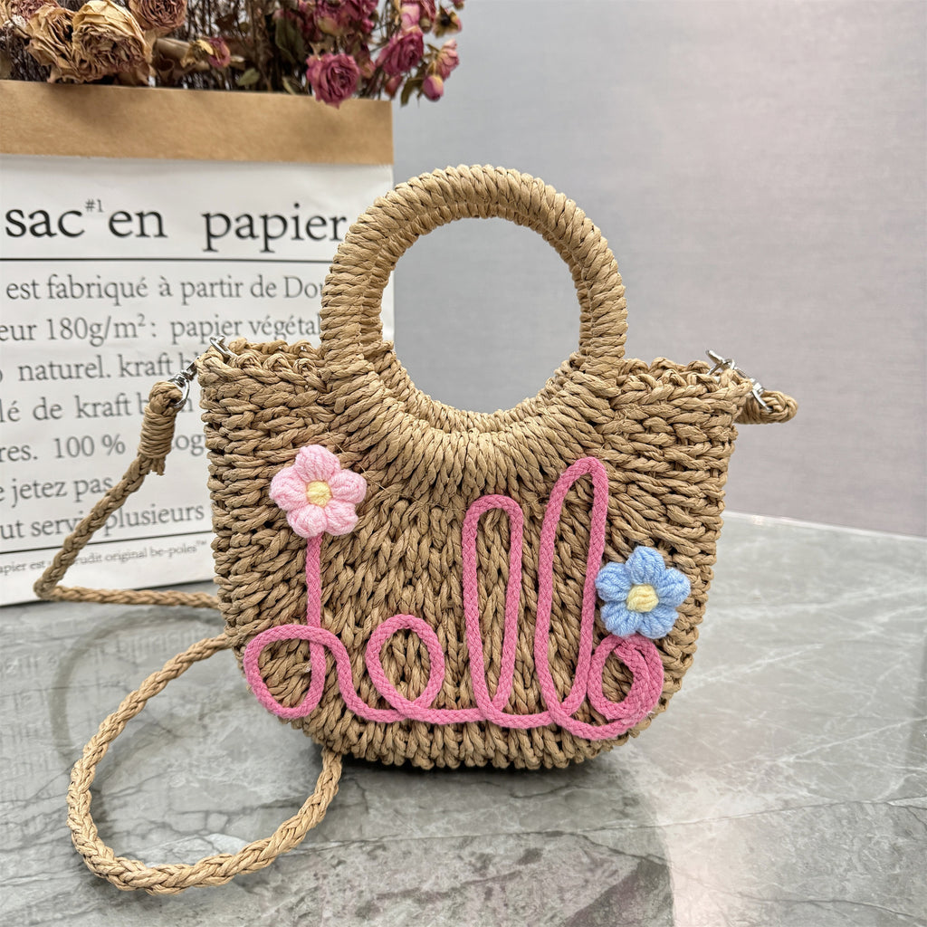 Handwoven Straw Beach Tote Bag
