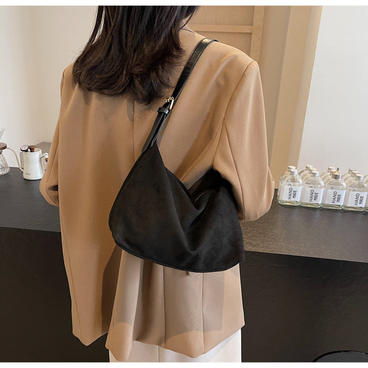 Vintage Crescent Soft PU Leather Baguette Shoulder Bag