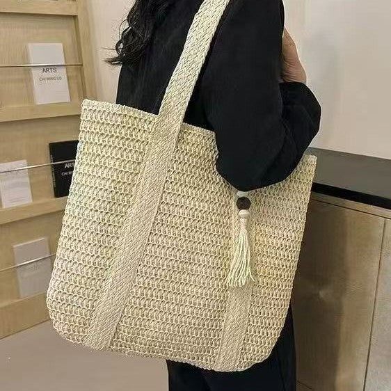 Summer Shoulder Straw Large Capacity Commuter Tote Bag