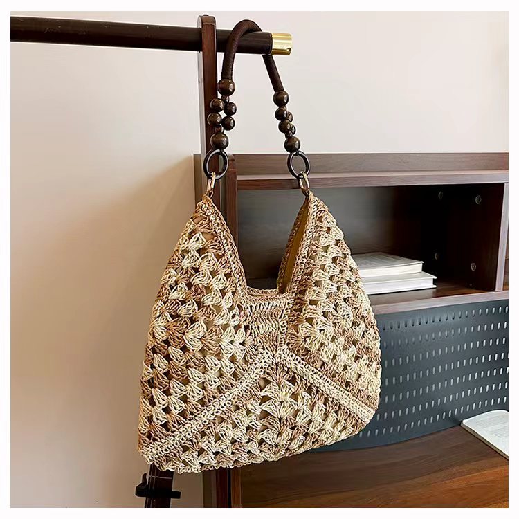 Women Large Woven 2026 New Summer Beach Straw Shoulder Tote Bag
