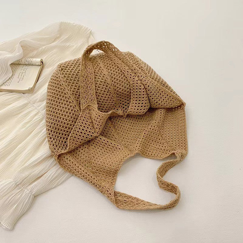 Handwoven Crochet Mesh Knit Shoulder Tote Bag