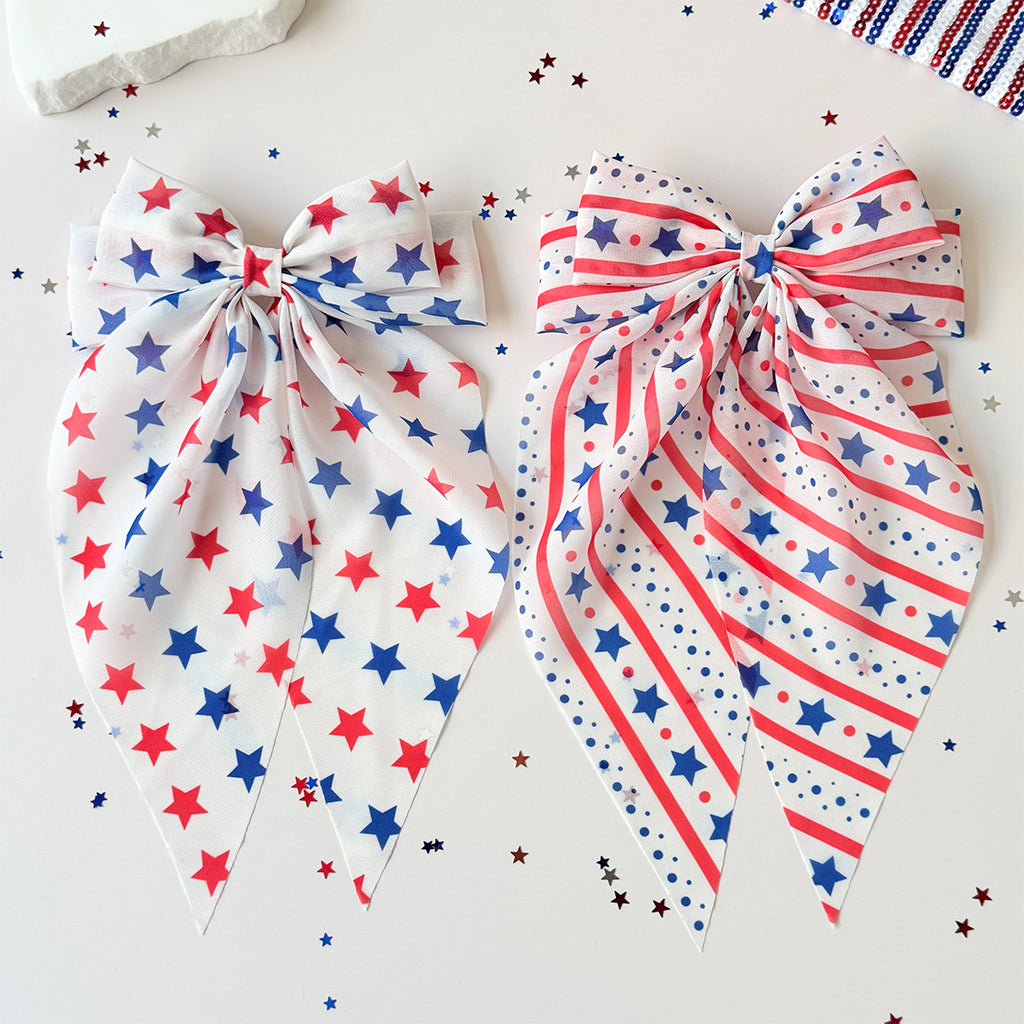 Independence Day Star Stripe Bow Hair Clip