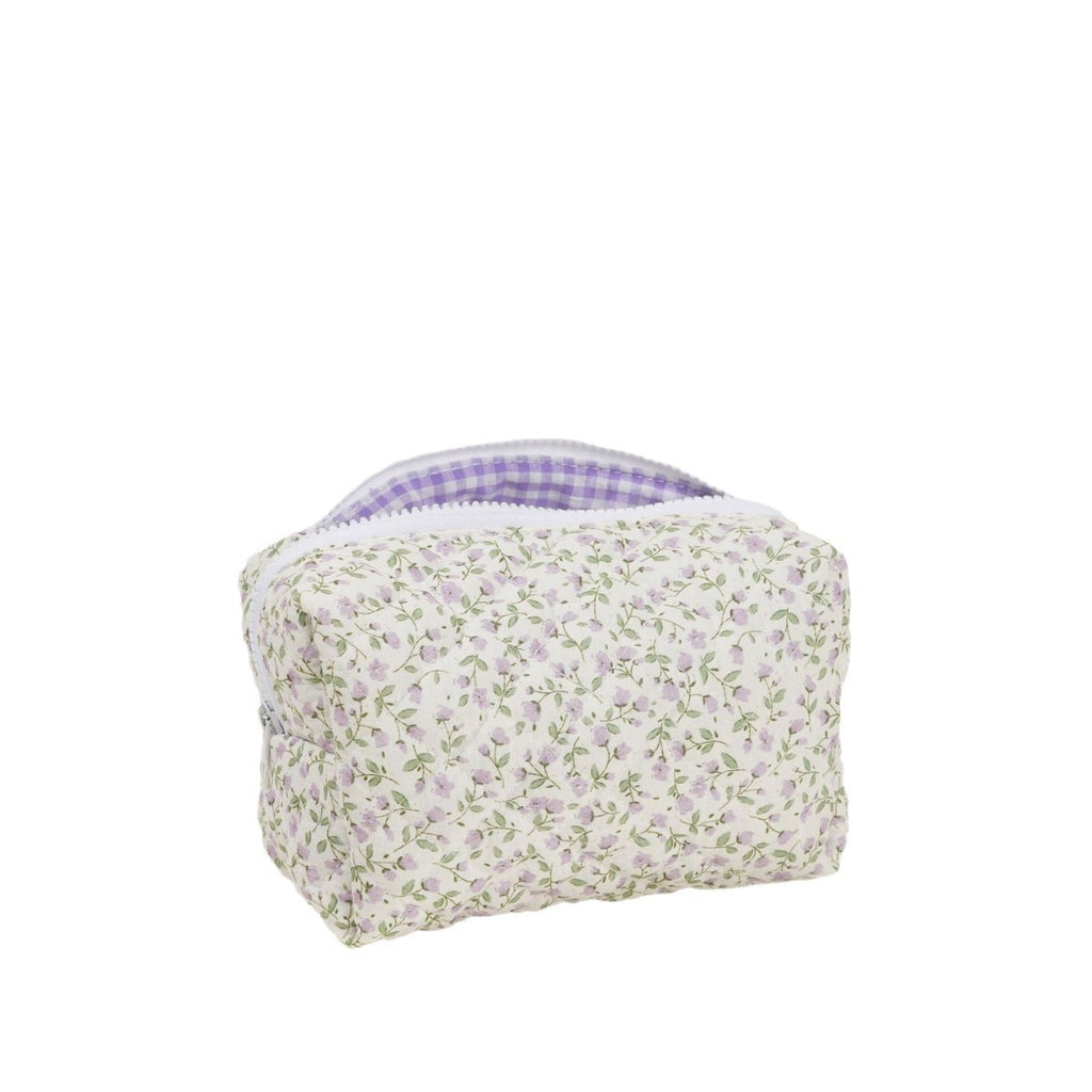 Floral Quilted Large Capacity Cotton Toiletry Bag