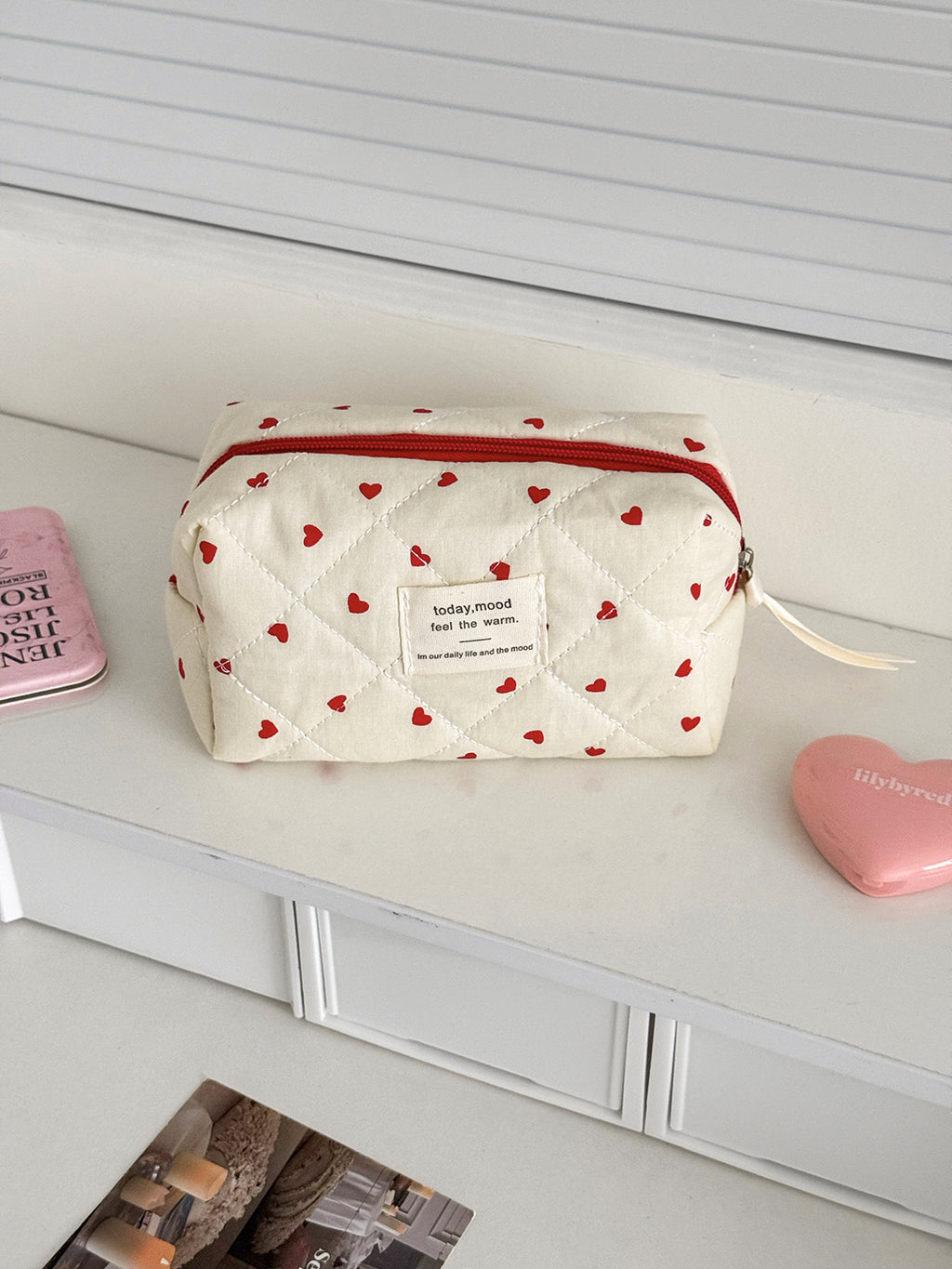 Red Love Large Capacity Toiletry Bag