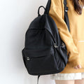 New Forest Style Versatile Simple Solid Color Backpack Women'S Fashion Niche Casual School Bag Large Capacity College Student Backpack