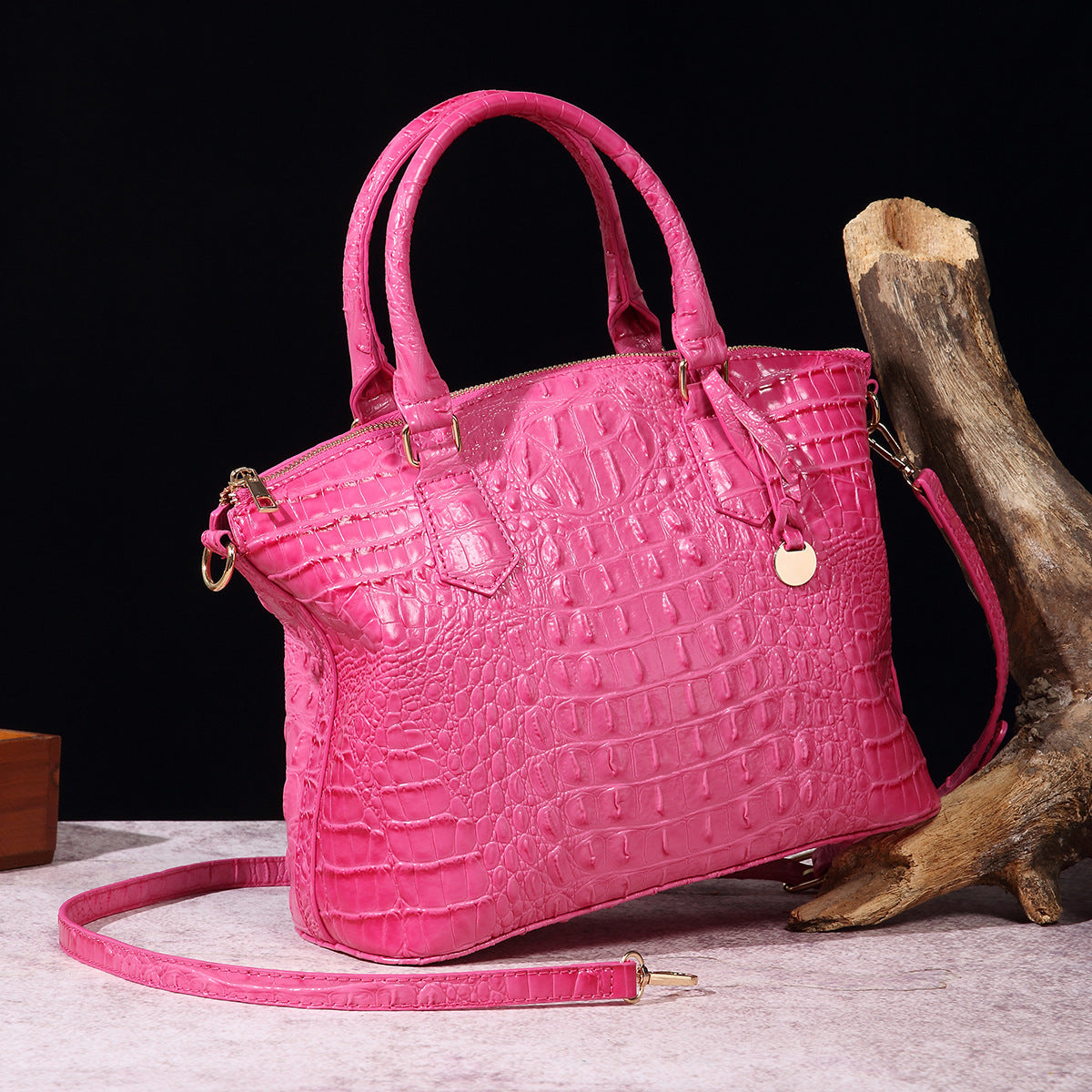 Portable Crossbody Retro Multi-Color Crocodile Pattern Bag