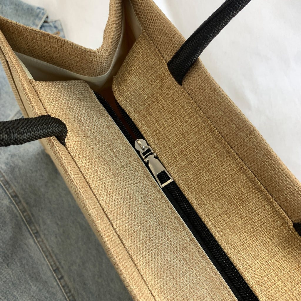 Large Capacity Linen Tote Commuter Bag