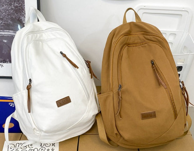 Women 2026 Large Capacity Canvas Backpack, Casual Travel Student School Bag