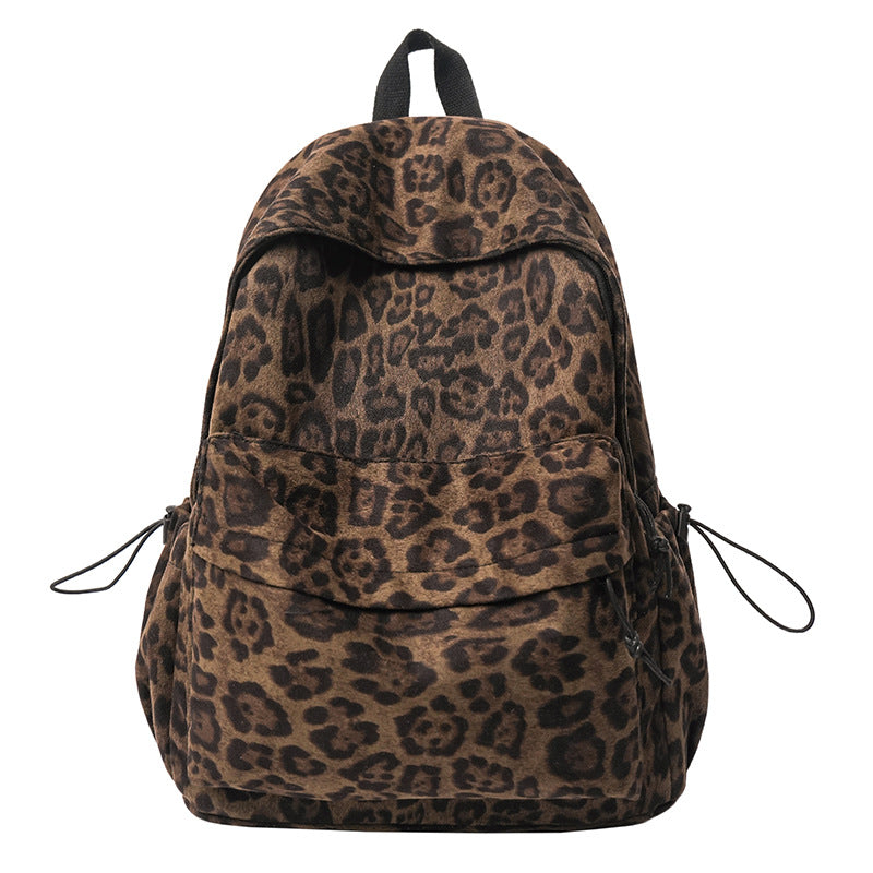 Large-Capacity Backpack Leopard Print Computer Backpack College Students High School Men And Women School Bags Cross-Border Wholesale Back-To-School Season