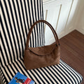 Vintage Suede Flap Shoulder Bag