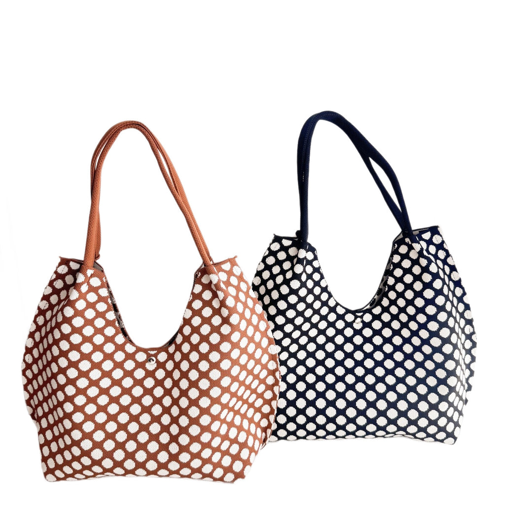 Knitted Pattern Shoulder Tote Bag