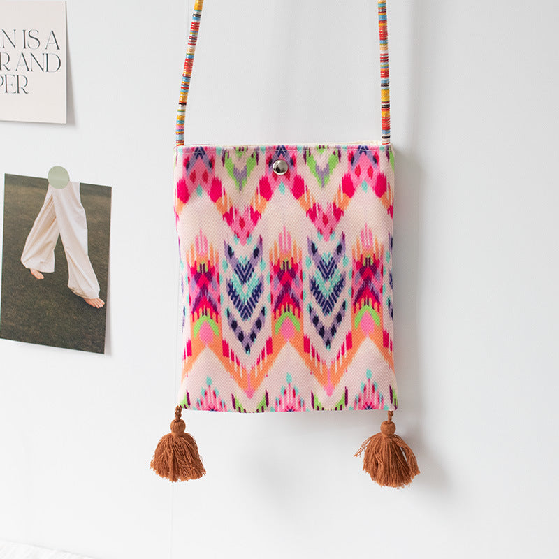 2026 Spring Summer New Ethnic Artistic Phone Crossbody Cloth Bag