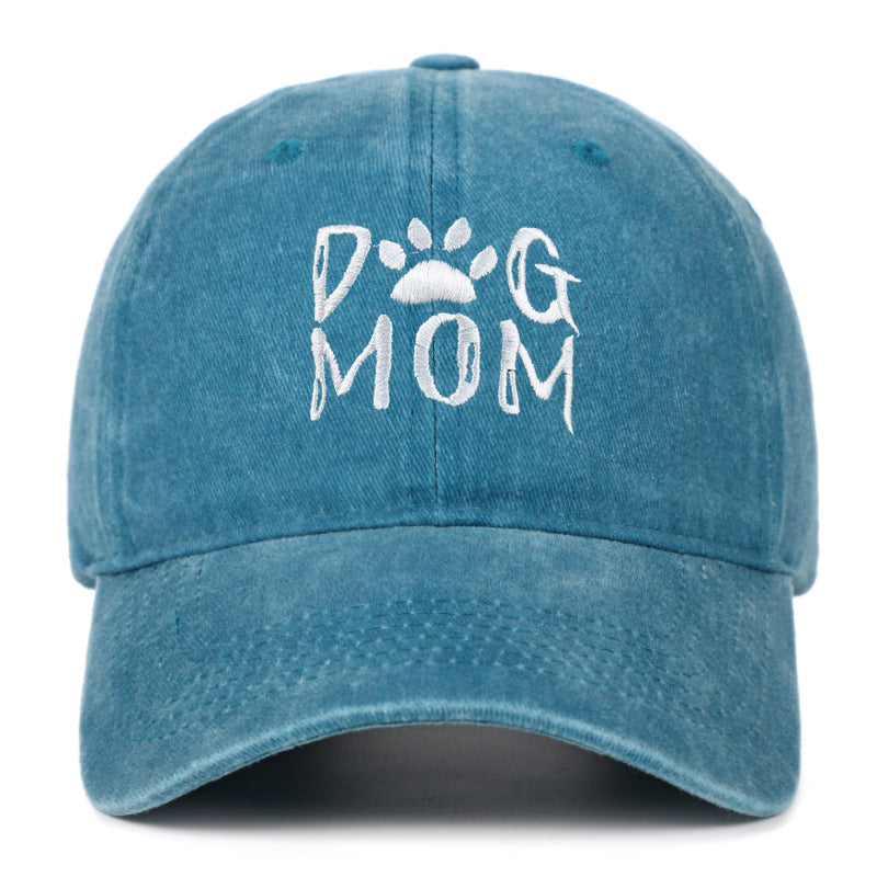 Washed Pure Cotton Embroidered Large Brim Cap