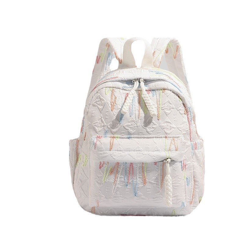 Women Simple Contrast Color Backpack, Versatile College Student Commute Bag