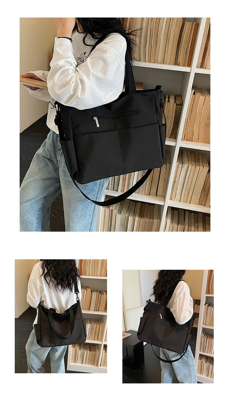 Lightweight Multi-Pocket Convertible Shoulder Tote Bag
