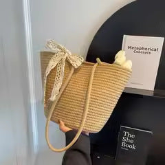 Women 2026 New Summer Handheld Shoulder Woven Straw Large Tote Bag