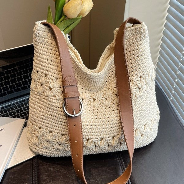 Women 2026 Resort Style Woven  Simple Large Capacity Casual Beach Bag