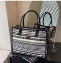 Women Large-Capacity Canvas Tote Bag Commuter One-Shoulder Mommy Bag