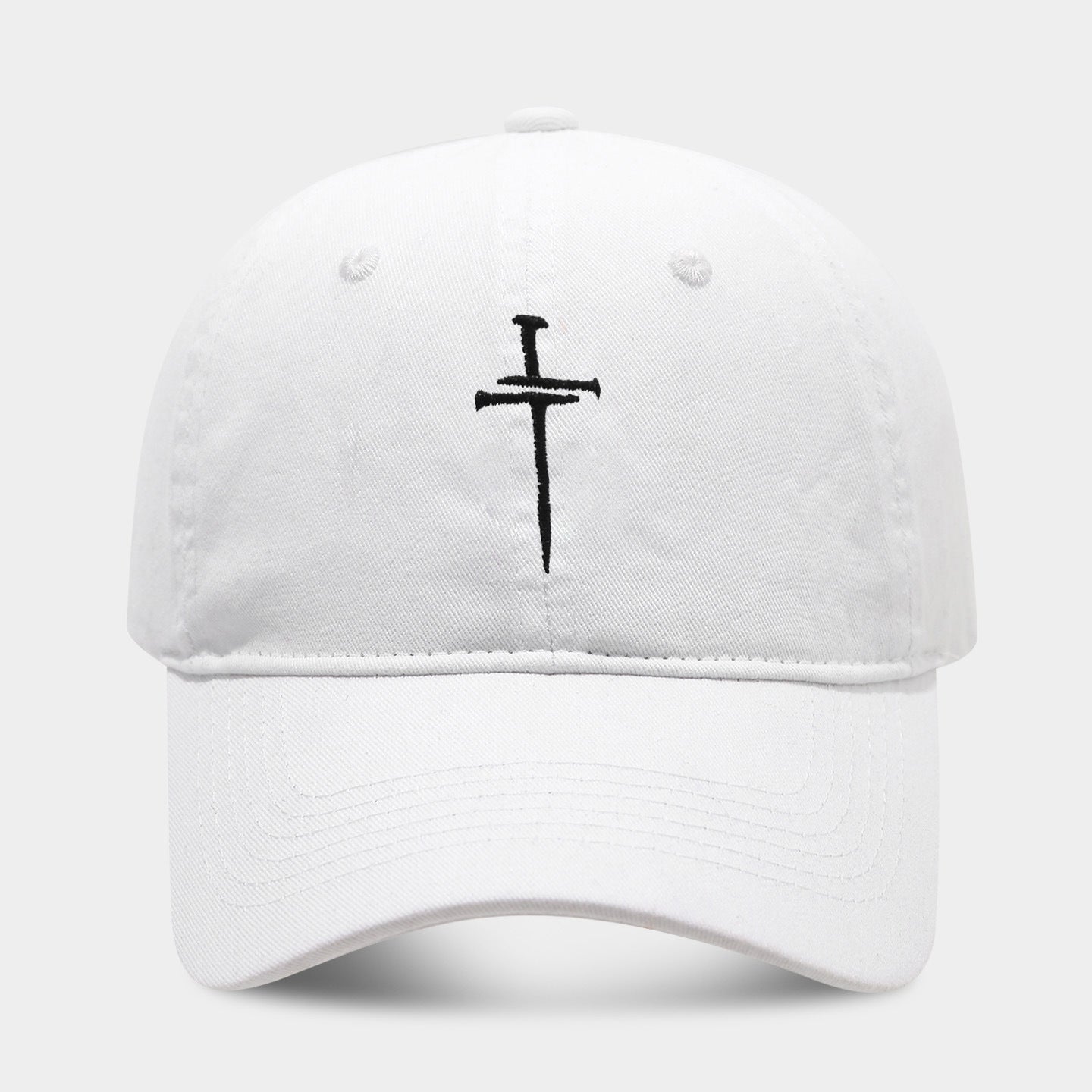 Washed Retro Cotton Embroidered Cross Baseball Cap