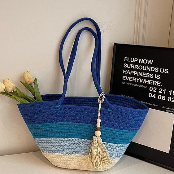 Women Woven Large Spring Summer Casual Shoulder Beach Bag