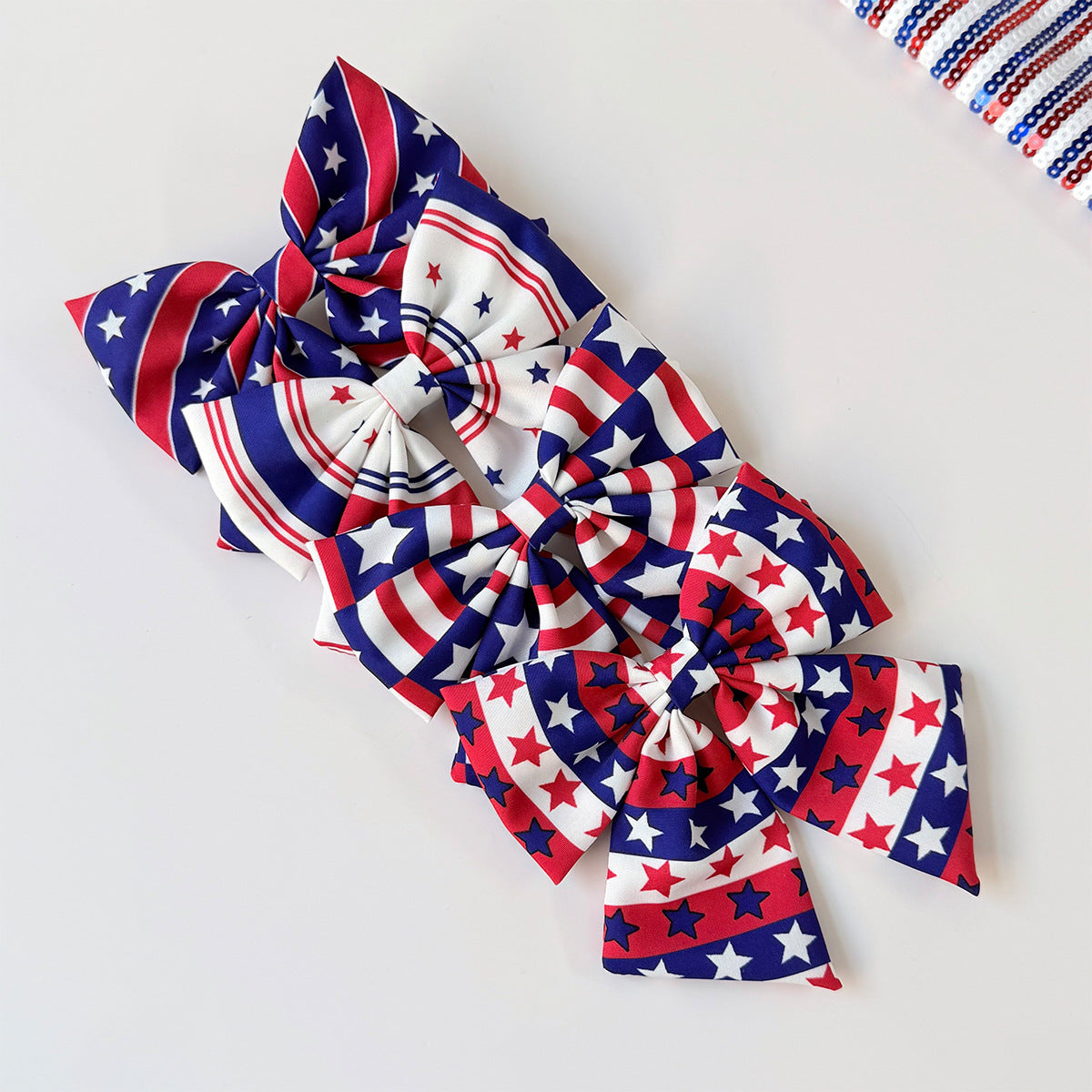 Independence Day Star Stripe Bow Streamer Hair Clip