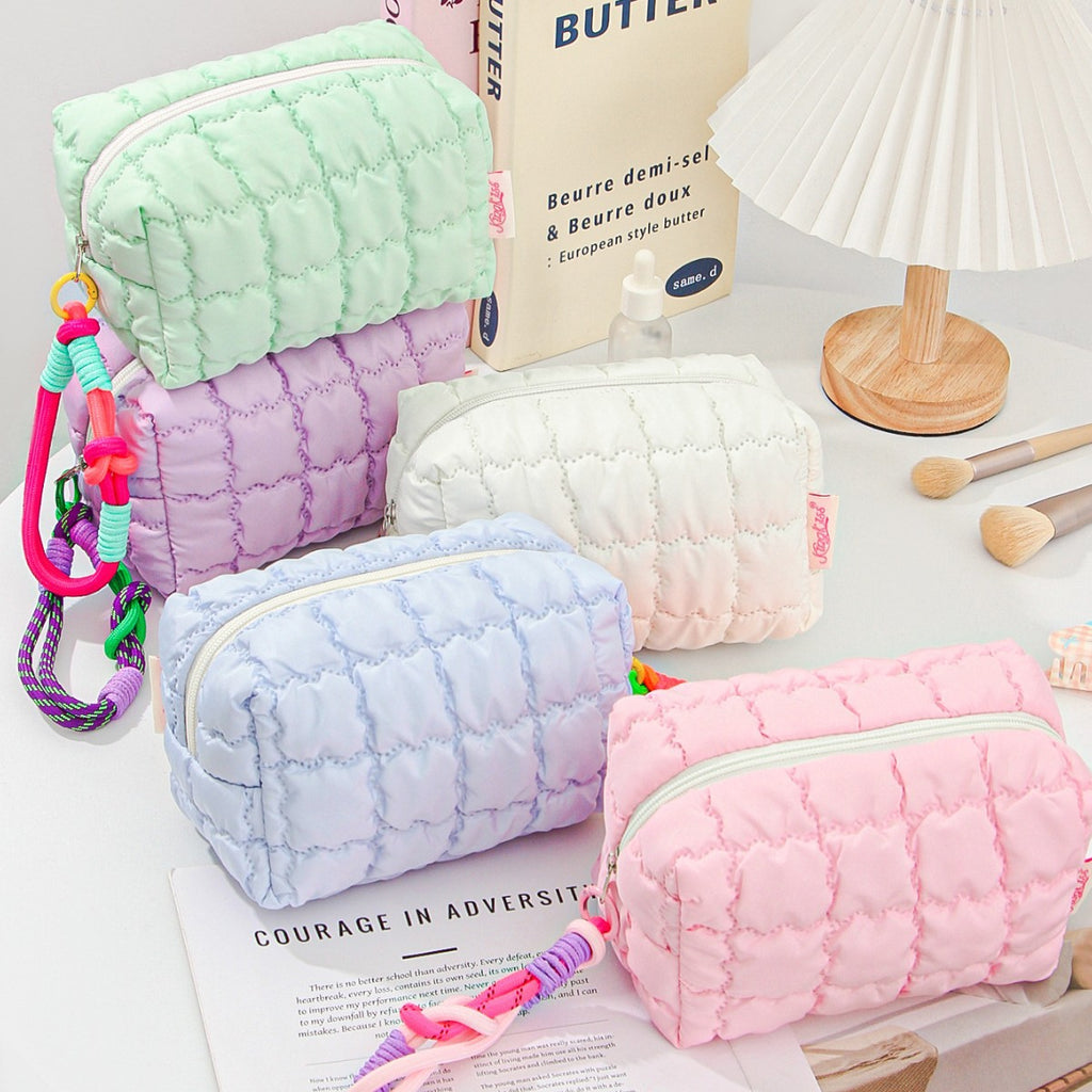 Puff Quilted Octagonal Cosmetic Toiletry Bag
