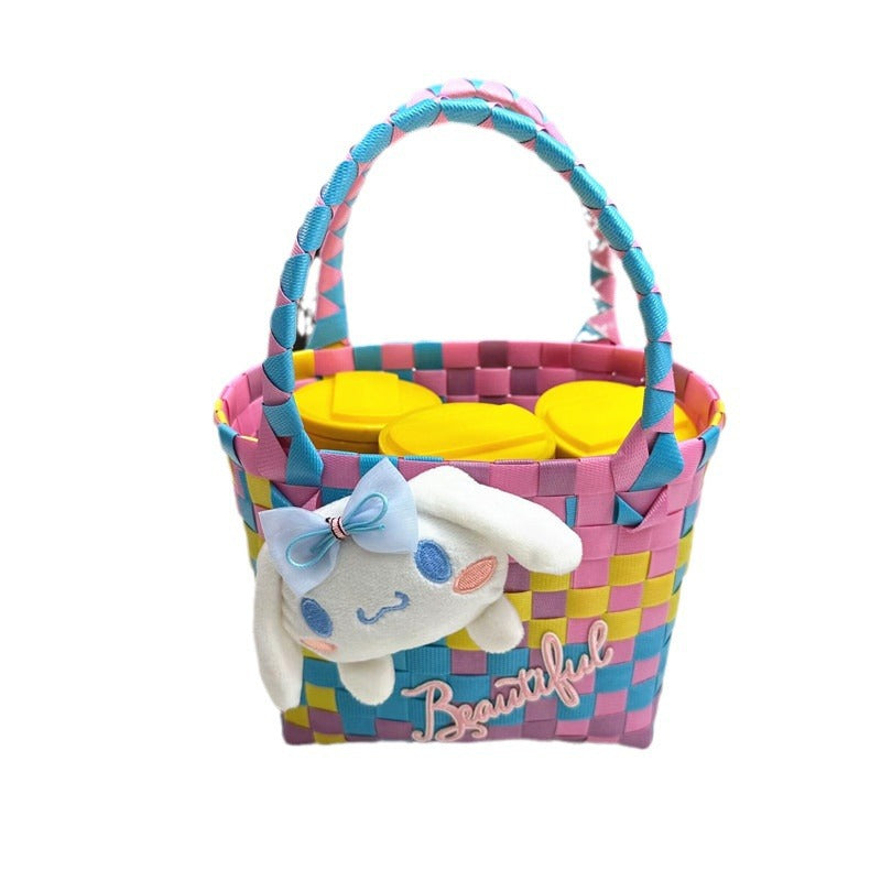 Plastic Woven Small Square Handbag Souvenir Bag