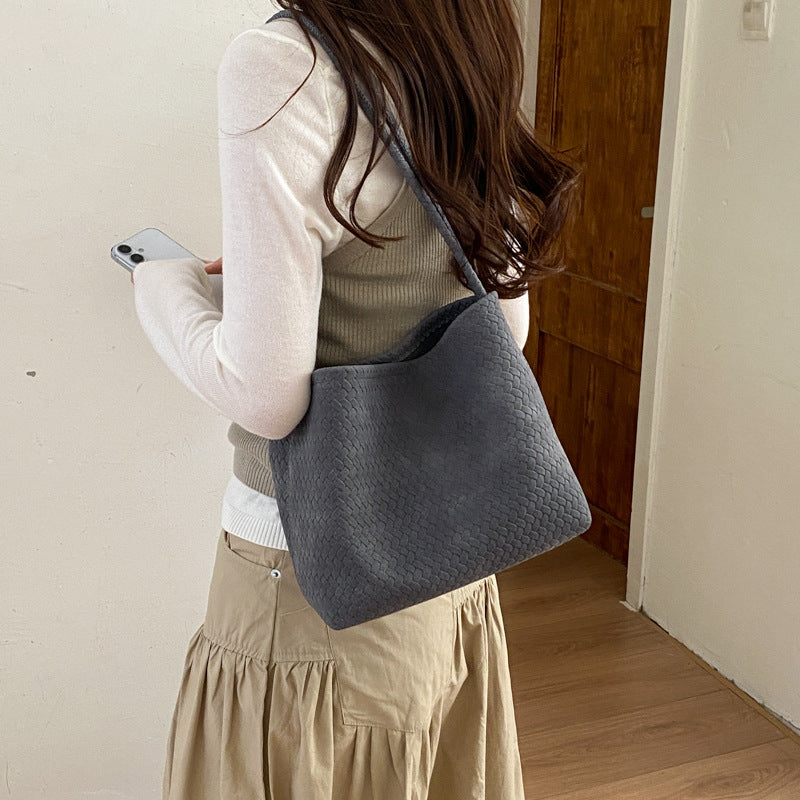 Minimalist Retro Woven Texture Shoulder Bag