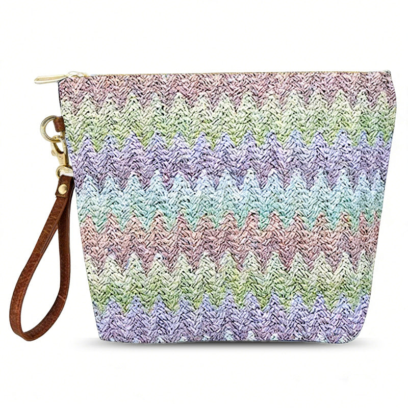 Women's Straw Woven Lipstick Coin Beach Bag