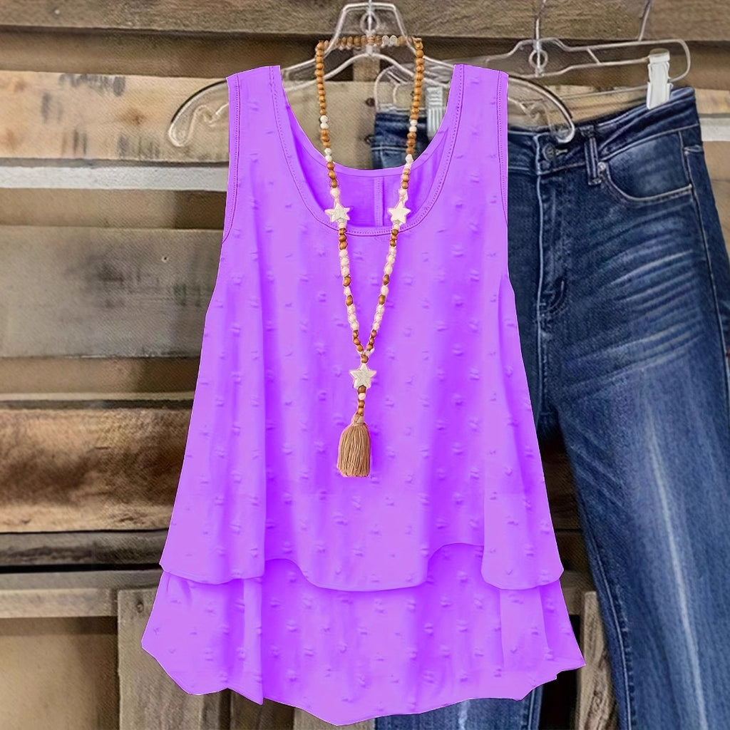 Women Solid Color Casual Vest