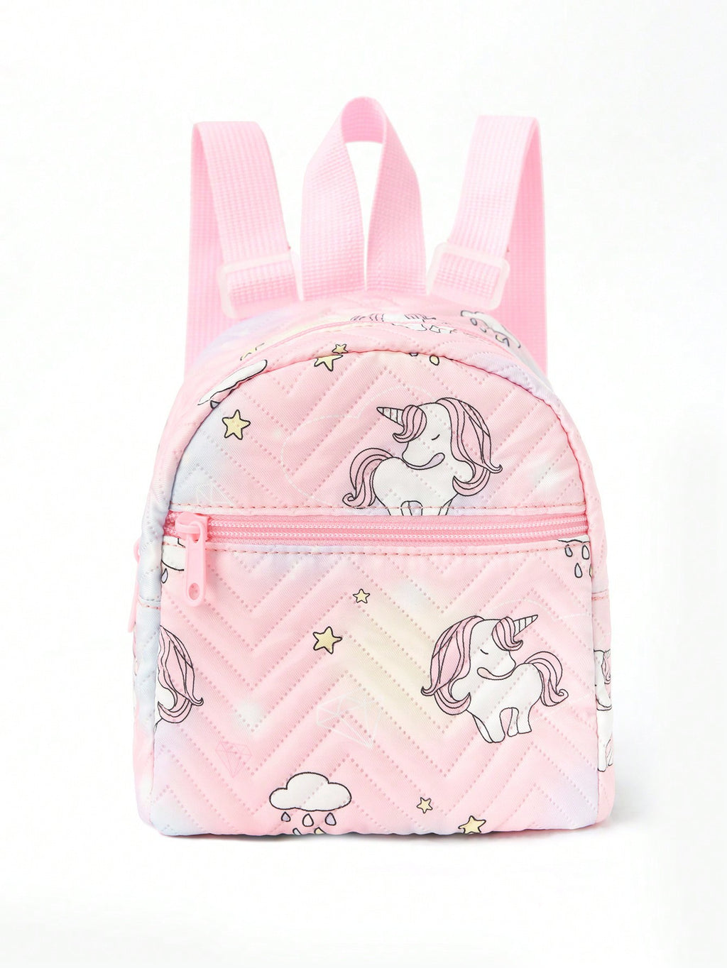 Rainbow Multicolor Pu Quilted Mini Backpack