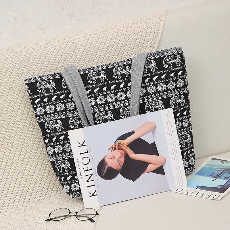 Double-Sided Printed Large Capacity Canvas Tote Bag