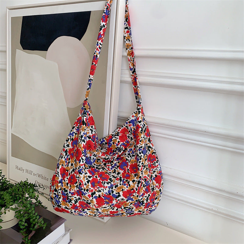 Leopard Print Large Capacity Canvas Crossbody Bag