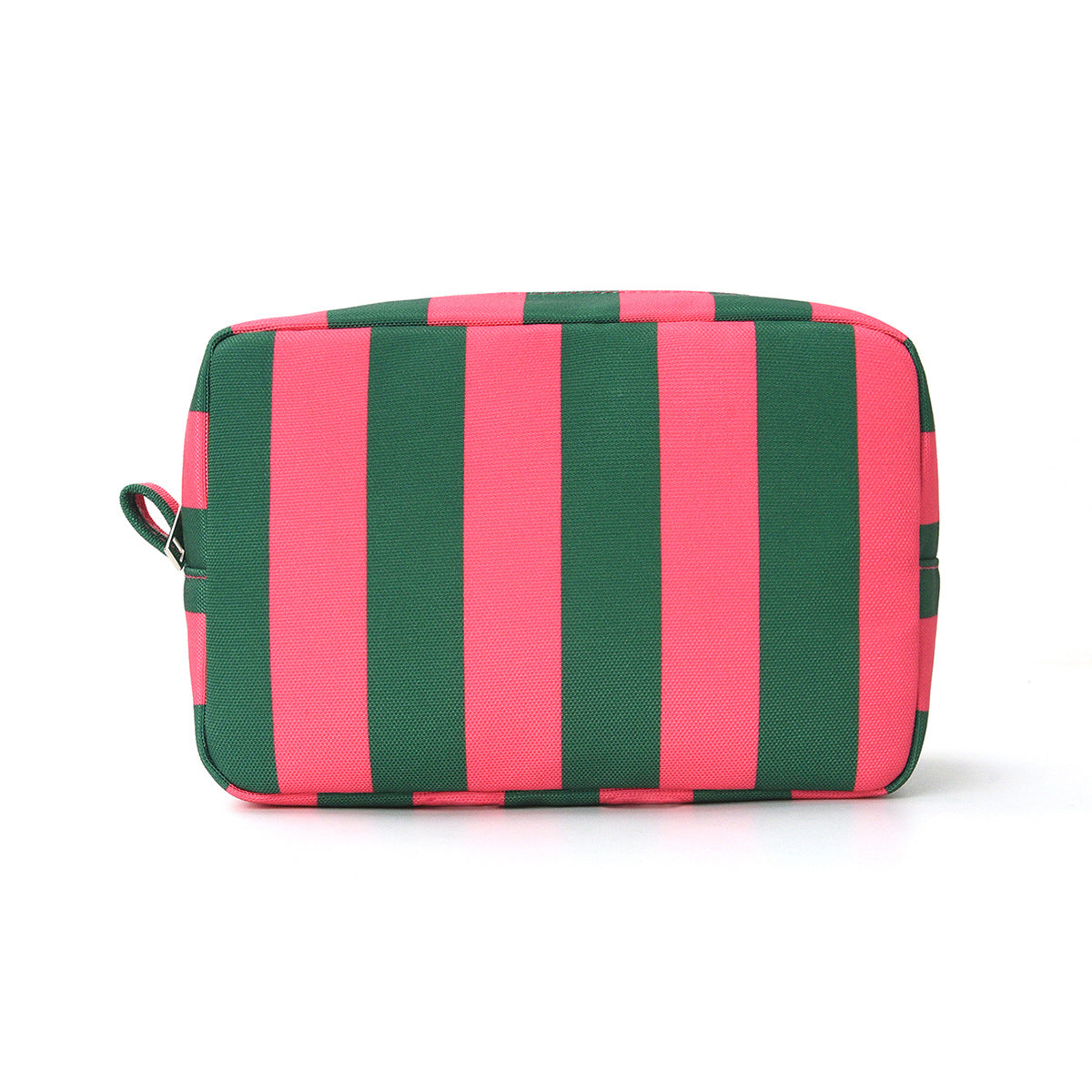Corduroy Contrast Stripe Vertical Large Opening Octagonal Cosmetic Bag