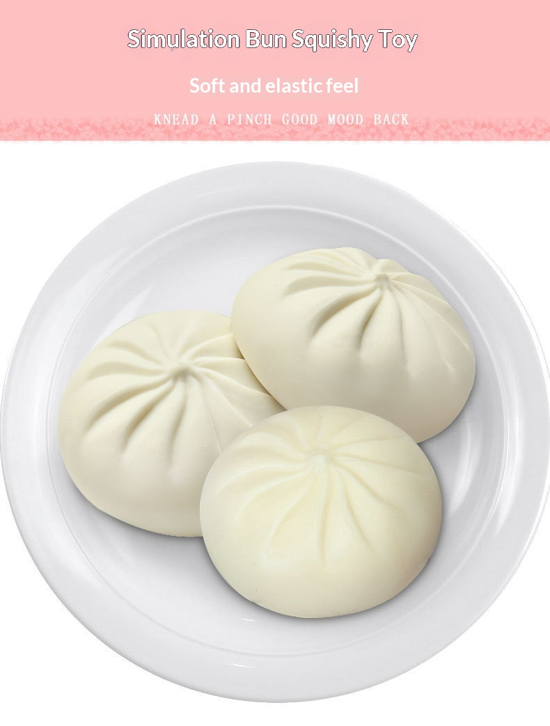 Jumbo Steamed Bun Squishy Toy with Steamer Basket