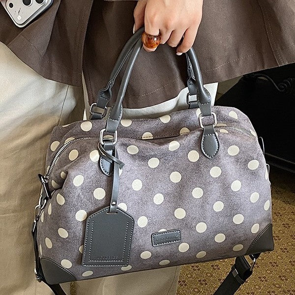 Retro Polka Dot Carryall with Strap