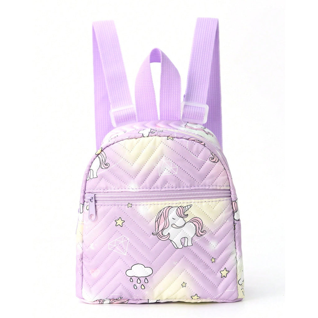 Rainbow Multicolor Pu Quilted Mini Backpack