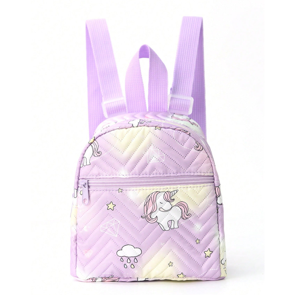 Rainbow Multicolor Pu Quilted Mini Backpack