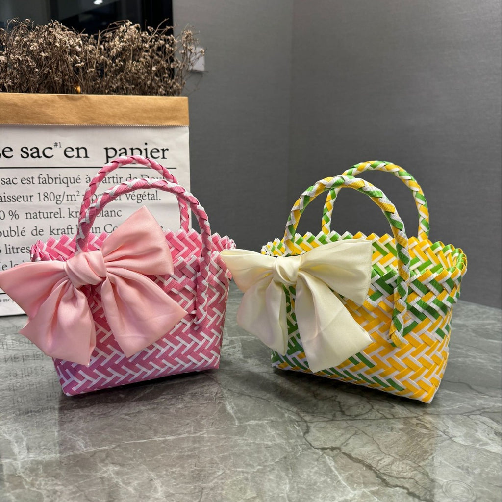 Plastic Woven Beach Basket Bag