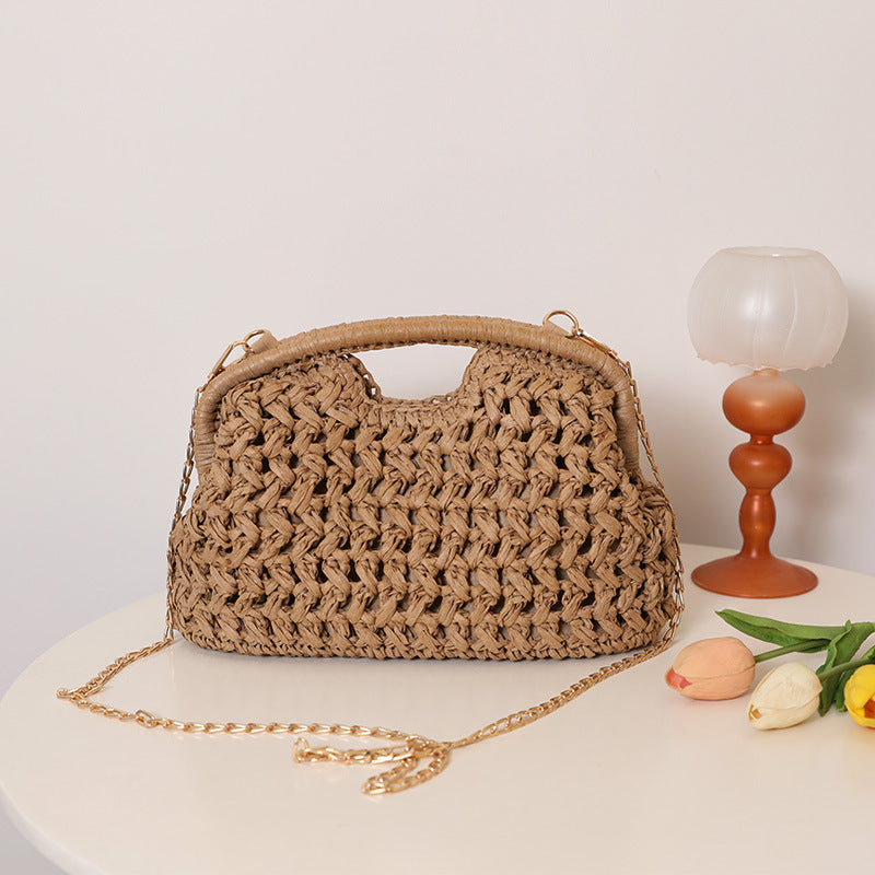 Crossbody Hollow Clasp Straw New Fashion Clutch Woven Beach Bag